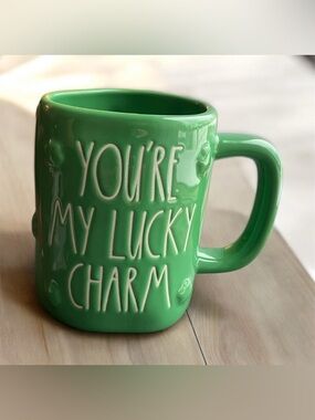 NEW Rae Dunn Green You're My Lucky Charm Mug St. Patrick's Day Four Leaf Clover